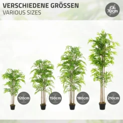 Künstlicher Bambus 150 cm Kunstpflanze mit Echtholzstamm ML-Design