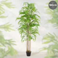 Künstlicher Bambus 180 cm Kunstpflanze mit Echtholzstamm ML-Design