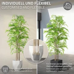 Künstlicher Bambus 180 cm Kunstpflanze mit Echtholzstamm ML-Design