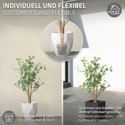 Künstlicher Eukalyptusbaum 120 cm Kunstpflanze mit Naturholzstamm ML-Design