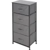 Kommode mit 4 Schubladen 45x30x94 cm Grau aus MDF ML-Design
