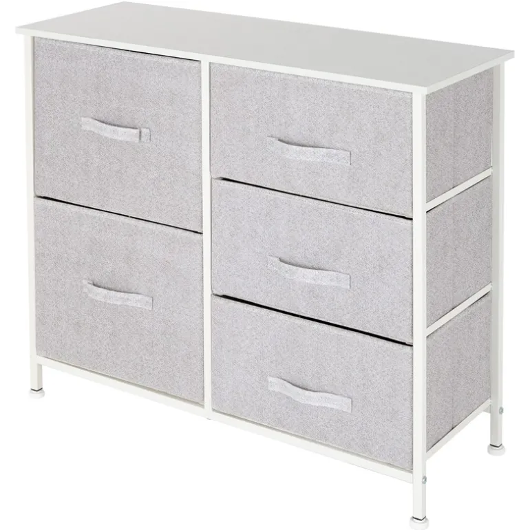 Kommode mit 5 Schubladen 80x30x70 cm Weiß aus MDF ML-Design