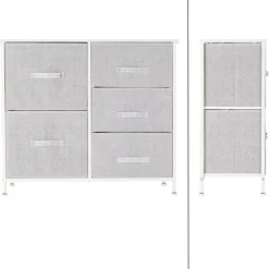 Kommode mit 5 Schubladen 80x30x70 cm Weiß aus MDF ML-Design