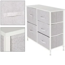 Kommode mit 5 Schubladen 80x30x70 cm Weiß aus MDF ML-Design