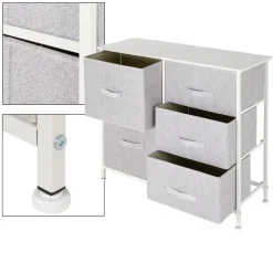 Kommode mit 5 Schubladen 80x30x70 cm Weiß aus MDF ML-Design