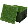 Kunstrasen Fliesen 30x30 cm, 11 Stück=1m², Grasoptik Bodenbelag mit Klicksystem und Drainage ML-Design