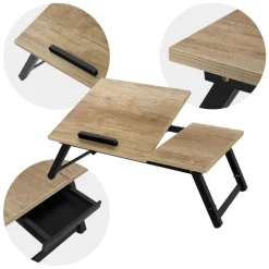 Laptoptisch fürs Bett oder Sofa Eiche aus Holz ML-Design