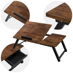Laptoptisch fürs Bett oder Sofa Vintage Braun aus Holz ML-Design