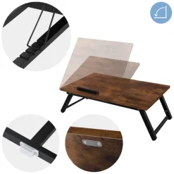 Laptoptisch fürs Bett oder Sofa Vintage Braun aus Holz ML-Design