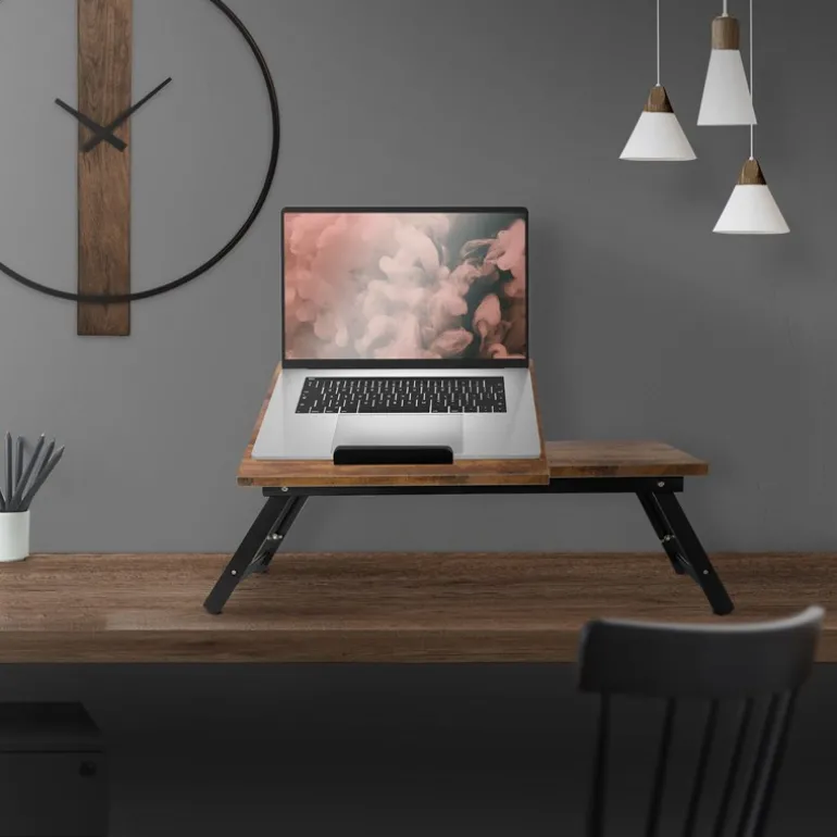 Laptoptisch fürs Bett oder Sofa Vintage Braun aus Holz ML-Design