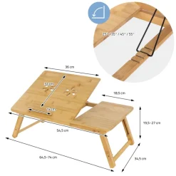 Laptoptisch klappbar Braun aus Holz ML-Design