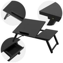 Laptoptisch klappbar Schwarz aus Holz ML-Design