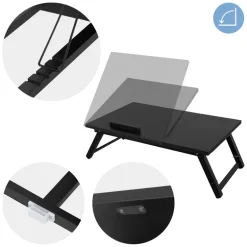 Laptoptisch klappbar Schwarz aus Holz ML-Design
