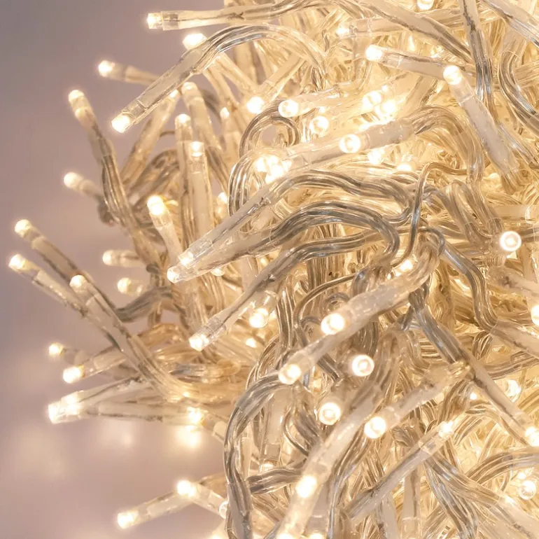 LED Büschel Lichterkette 22 m mit 3000 LEDs Warmweiß IP44