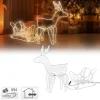 LED Deko Rentier mit Schlitten, warmweiß, 504 LEDs, aus PVC