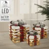 LED Geschenkbox Weihnachtsdeko 3er Set Braun aus Holz batteriebetrieben mit Timer