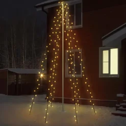 LED Lichterkette Fahnenmastbeleuchtung 208 cm Warmweiß mit 192 LED
