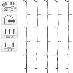 LED Lichterkette 18 m mit 240 LEDs Warmweiß IP44