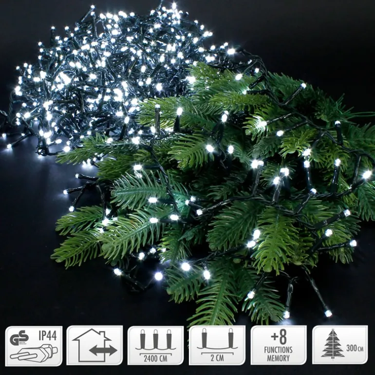 LED Lichterkette 24m weiß 1200 LED Birnen
