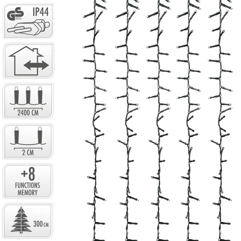 LED Lichterkette 24m weiß 1200 LED Birnen