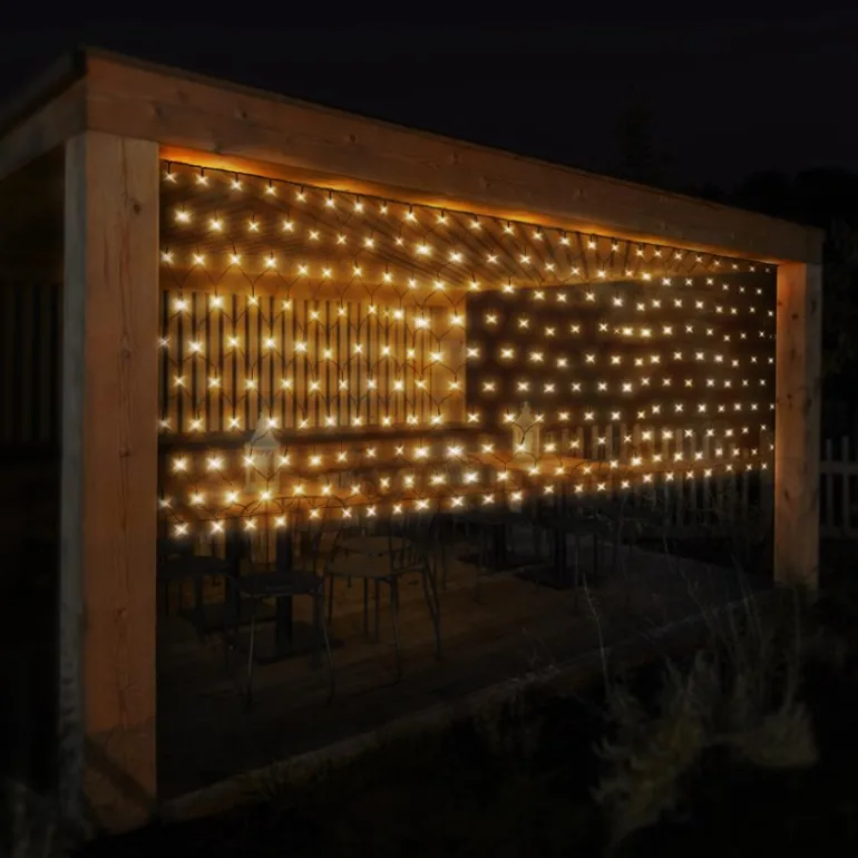 LED Lichternetz 100x200 cm mit 160 LEDs Warmweiß IP44
