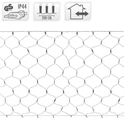 LED Lichternetz 100x200 cm mit 160 LEDs Warmweiß IP44