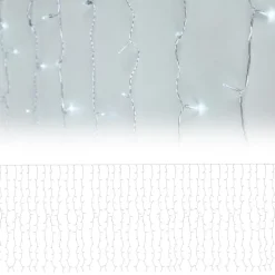 LED Lichtervorhang 2m Kaltweiß mit 240 LED aus PVC