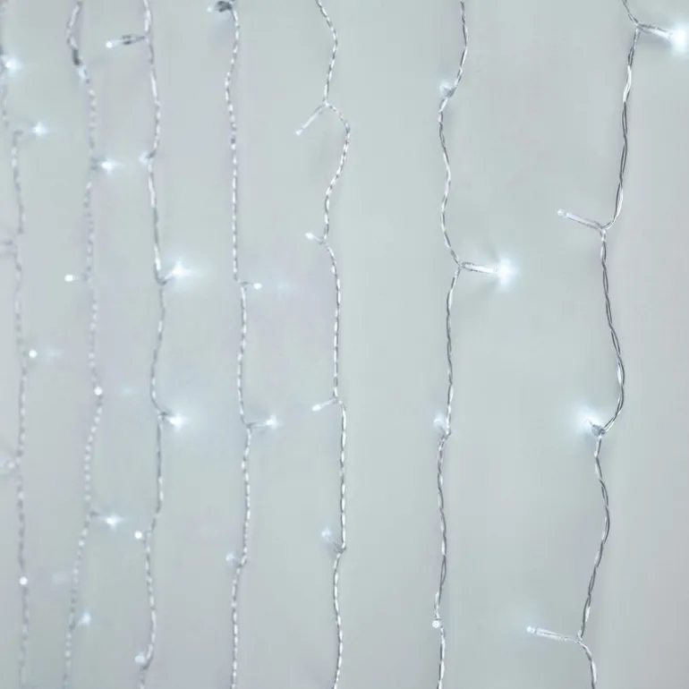 LED Lichtervorhang 2m Kaltweiß mit 240 LED aus PVC