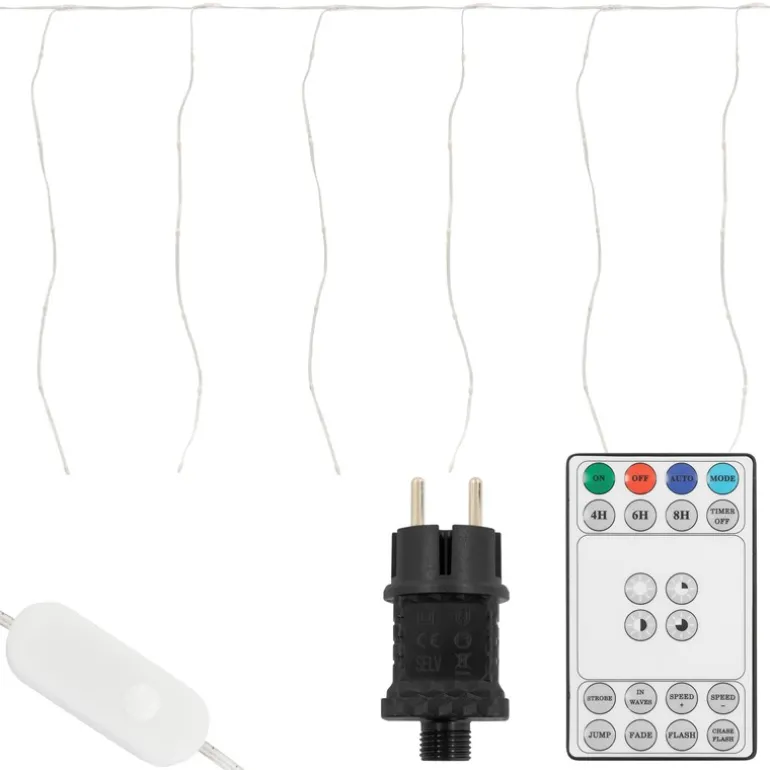 LED Lichtervorhang 3 m mit 120 LEDs Warmweiß IP44 Timer