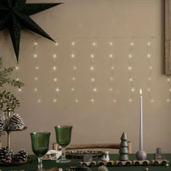 LED Lichtervorhang 3 m mit 120 LEDs Warmweiß IP44 Timer