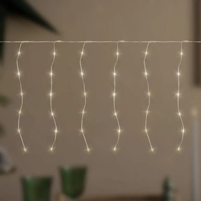 LED Lichtervorhang 6 m mit 240 LEDs Warmweiß IP44 Timer