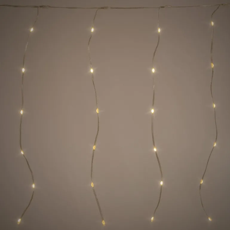 LED Lichtervorhang 6 m mit 240 LEDs Warmweiß IP44 Timer