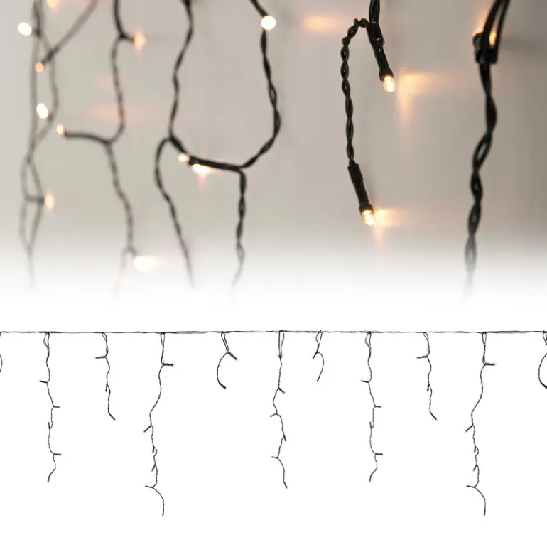 LED Lichtvorhang 6m Warmweiß mit 180 LEDs aus PVC