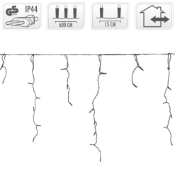 LED Lichtvorhang 6m Warmweiß mit 180 LEDs aus PVC