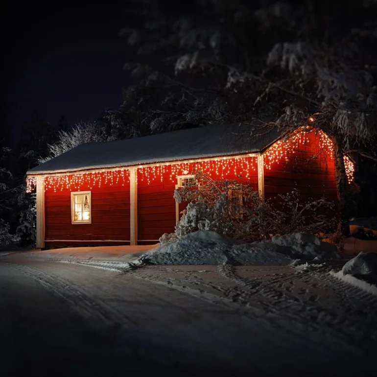 LED Lichtvorhang 6m Warmweiß mit 180 LEDs aus PVC