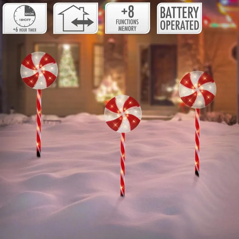 LED Lolly Lichterkette Weihnachtslichterkette wasserdicht mit Timer und verschiedenen Leuchtmodis