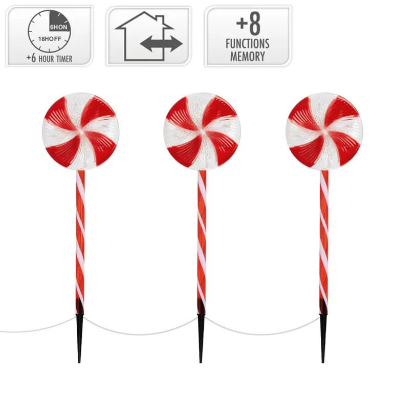 LED Lolly Lichterkette Weihnachtslichterkette wasserdicht mit Timer und verschiedenen Leuchtmodis