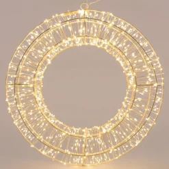 LED Metall Kranz Ø 50 cm mit 1440 LEDs Warmweiß IP44