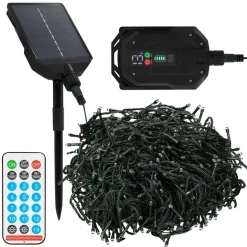 LED Solar Cluster Lichterkette 16 m mit 800 warmweißen LEDs 13 Modi & Timer