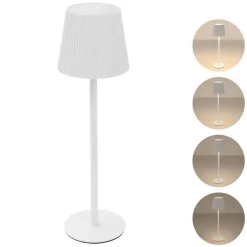 LED Tischlampe kabellos mit Touch, Weiß, Ø10x36 cm, Akku Tischleuchte USB-C ML-Design