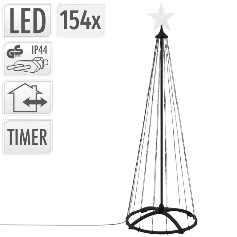 LED Weihnachtsdeko Baum Außen 150 cm mit 154 warmweißen LEDs