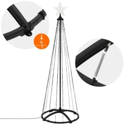 LED Weihnachtsdeko Baum Außen 150 cm mit 154 warmweißen LEDs