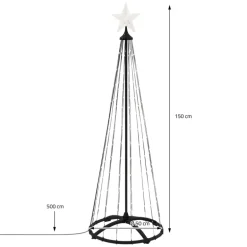 LED Weihnachtsdeko Baum Außen 150 cm mit 154 warmweißen LEDs