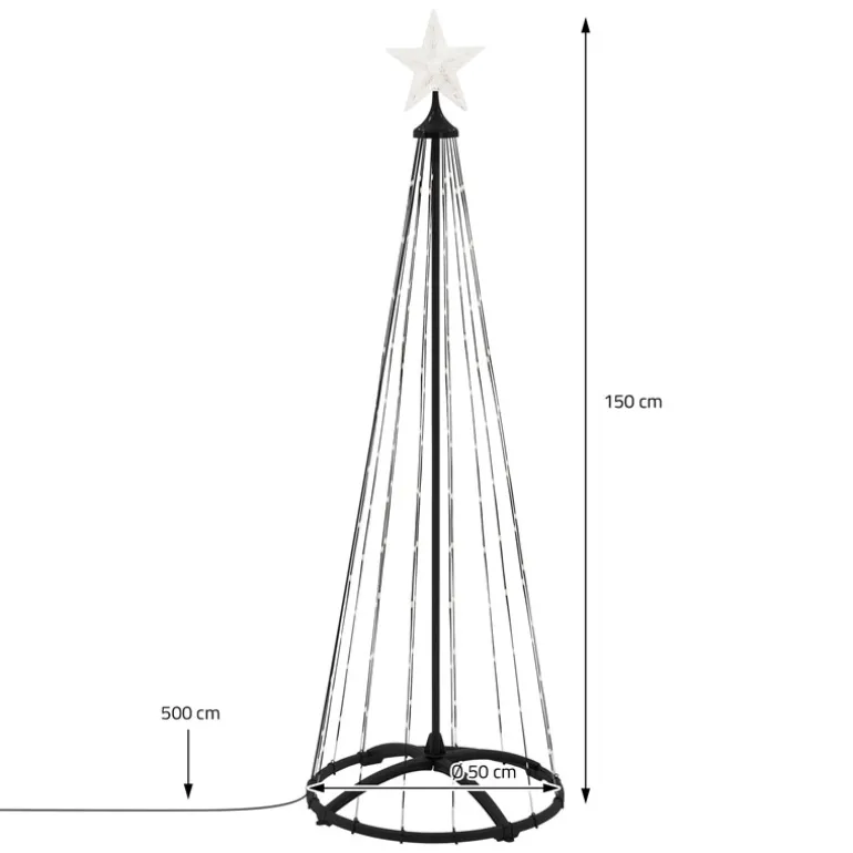 LED Weihnachtsdeko Baum Außen 150 cm mit 154 warmweißen LEDs