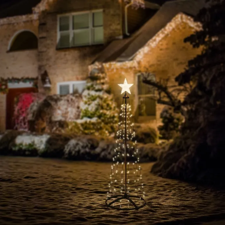 LED Weihnachtsdeko Baum Außen 150 cm mit 154 warmweißen LEDs