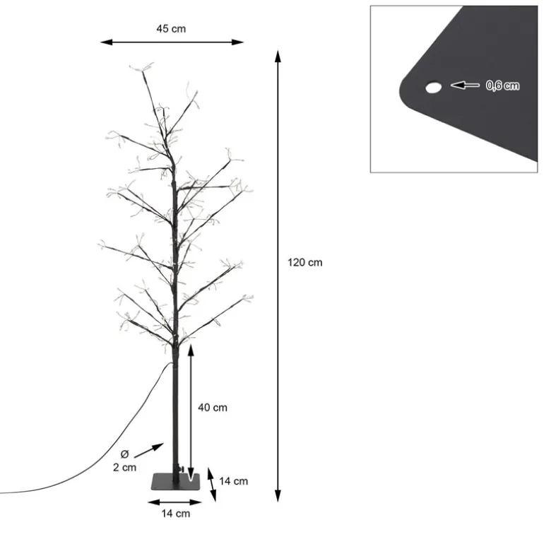 LED Weihnachtsdeko Baum 120 cm mit 240 Warmweißen LEDs