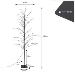 LED Weihnachtsdeko Baum 180 cm mit 480 warmweißen LEDs