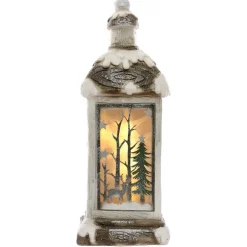 LED Weihnachtslaterne Warmweiße LED-Beleuchtung 60 cm aus Polyresin