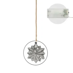 LED Weihnachtsstern Ø18 cm Grau aus Metall mit warmweißen LEDs