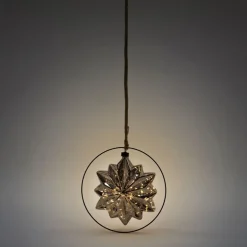 LED Weihnachtsstern Ø18 cm Grau aus Metall mit warmweißen LEDs